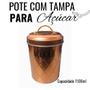 Imagem de Pote Lata Para Café Açúcar Biscoito Bolacha Gold Cobre Rose 1L Com Tampa Porta Mantimentos Em Metal Armazenar Elegante Wincy