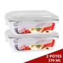 Imagem de Pote Mantimento Alimentos 370ml Vidro Tampa Não Vaza - 2 Un
