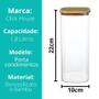 Imagem de Pote Mantimento Vidro Com Tampa Verde Hermético Bambu 1,8l