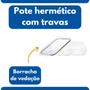Imagem de Pote Mantimentos Comida Organizador Alimentos Hermético com Travas e Divisão 1L Transparente Preto