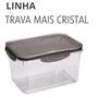 Imagem de Pote Mantimentos Fechamento Hermético Empilhável Modular Tampa Trava Mais Retangular 4 L Plasutil