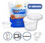 Imagem de Pote marmita c/Tampa Totalplast 250ml Redondo C/24unidades Cor Transparente freezer microondas