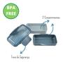 Imagem de Pote Marmita P/ Microondas e Freezer Com Divisória 825ml Jacki Design