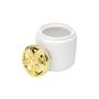 Imagem de Pote Multiuso De Dolomita Lemon Branco Com Tampa Dourada Lyor - L64028