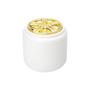 Imagem de Pote Multiuso De Dolomita Lemon Branco Com Tampa Dourada Lyor - L64028