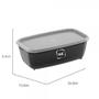Imagem de Pote Multiuso Organizador Retangular Cozinha Resistente Com Tampa 1.5l Uz Preto