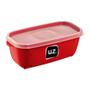 Imagem de Pote Multiuso Organizador Retangular Cozinha Resistente Com Tampa 5l Uz Vermelho