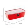 Imagem de Pote Multiuso Organizador Retangular Cozinha Resistente Com Tampa 5l Uz Vermelho