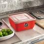 Imagem de Pote Multiuso Quadrado 2,5 L Pratico Armazene seus alimentos Organize Cozinha Resistente Micro-ondas Freezer Tampa Transparente