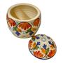 Imagem de Pote Ovo com tampa em Ceramica Talavera Artesanal Floral 2
