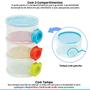 Imagem de Pote Para Leite Em Pó Empilháveis Infantil  Colorido Kit Com 3 Potes Organizador Menino Menina Bebê Livre BPA Buba