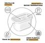 Imagem de Pote Para Mantimentos Arroz Grãos Multiuso Com Tampa 3390ml Branco