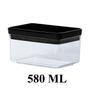 Imagem de Pote Para Mantimentos Hermético Black Retangular Empilhável 580ml Código 2123 Paramount Plásticos