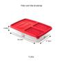 Imagem de Pote para marmita mantimento alimento lanche com 3 divisórias tampa vermelho tapuer freezer Plasútil