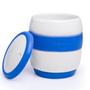 Imagem de Pote para Micro-Ondas Cerâmica Branco e Azul Eggym