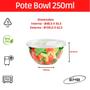 Imagem de Pote Plástico Descartável Redondo Bowl 250ml Com Tampa - 60u