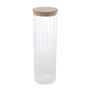 Imagem de Pote Porta Mantimentos Vidro Transparente com Tampa de Bambu 1300ml 9x28cm Wolff
