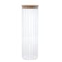 Imagem de Pote Porta Mantimentos Vidro Transparente com Tampa de Bambu 1300ml 9x28cm Wolff