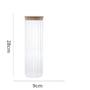 Imagem de Pote Porta Mantimentos Vidro Transparente com Tampa de Bambu 1300ml 9x28cm Wolff