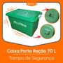 Imagem de Pote Porta Ração Pet Dispenser Organizadora Plástica c/ Tampa Grande 70L ou 30 Kg Container Isca c/ Trava de Segurança