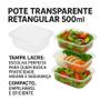 Imagem de Pote PP com Tampa Lacre 500 Ml Retangular Trans - 360 unid
