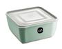 Imagem de pote quadrado com tampa 2,5L marmita fit P/ microondas e freezer verde