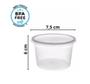 Imagem de Pote Redondo 250ml com tampa Transparente 75 Unidades