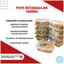 Imagem de Pote Retangular 1500ml - Embanet - Conjunto com 10 Unidades