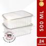 Imagem de Pote retangular 500ml c/24 und freezer e microondas marmita fit porções