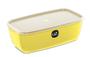 Imagem de pote Retangular COM tampa 1,5 litros marmita fit P/ microondas e freezer AMARELO