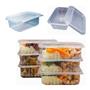Imagem de Pote Retangular Com Tampa Embalagem Microondas E Freezer 500ml - 24Un Marmita