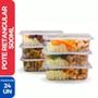 Imagem de Pote Retangular Com Tampa Embalagem Microondas E Freezer 500ml - 24Un Marmita