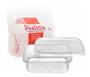 Pote retangular prafesta 500ml c/tampa c/24 Imagem de Pote retangular prafesta 500ml c/tampa c/24