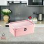Imagem de Pote Retangular Rosa com Tampa 1 Litro UZ