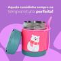 Imagem de Pote Térmico Bebê Infantil 320 ml Aço Inox Com Garfo Bamboo