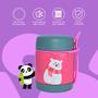 Imagem de Pote Térmico Bebê Infantil 320 ml Aço Inox Com Garfo Bamboo