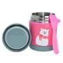 Imagem de Pote Térmico Bebê Infantil 320 ml Aço Inox Com Garfo Bamboo
