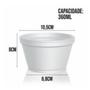 Imagem de Pote Térmico Isopor Branco PT-360 Copobras 360ml Descartável Multiuso Sem Tampa (Pacote com 25 und)