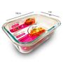 Imagem de Pote Vidro Hermético Marmita Fitness 640ml Cozinha Tampa com Vedação