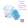 Imagem de Potes De Vidro para Leite Materno e Papinha 4un Clingo Azul