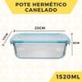 Imagem de Potes Hermetico Marmita/Lanche 1520ml Canelado Resistente 4Un