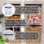 Imagem de Potes KIt com 4 Recipientes Hermético Mantimentos 1000ML Acrílico Transparente Alimentos Empilhável Arroz Feijão