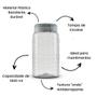 Imagem de Potes Plástico 1,5 Litro Tampa Encaixe Carrara Organizador Textura Resistente Condimento Mantimento Alimento Açúcar Arro