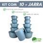 Imagem de Potes Plástico Bowl 10 unidades Com Tampa e Jarra Para Suco Livre BPA - Casa Bella