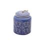 Imagem de Potiche ceramica embossed flowers azul 11x11x13cm