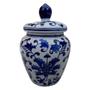Imagem de Potiche Decorativa Azul e Branco - 23x15,50cm - Potiche para Decoração de Interiores - Elegante Luxo!