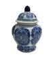 Imagem de Potiche Porcelana Chinesa Redonda c/ Tampa Azul e Branca