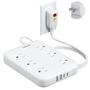 Imagem de Power Strip VINTAR GFCI de 2 pinos a 3 pinos com 6 tomadas e 4 USB