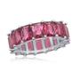 Imagem de Prata Esterlina 6mm Ruby CZ Esmeralda-Cut-Cut Eternity Band Ri