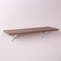 Imagem de Prateleira Cor Nogal (madeira) 60 X 25cm em MDP Com Suporte Mão Francesa - Crie Fácil